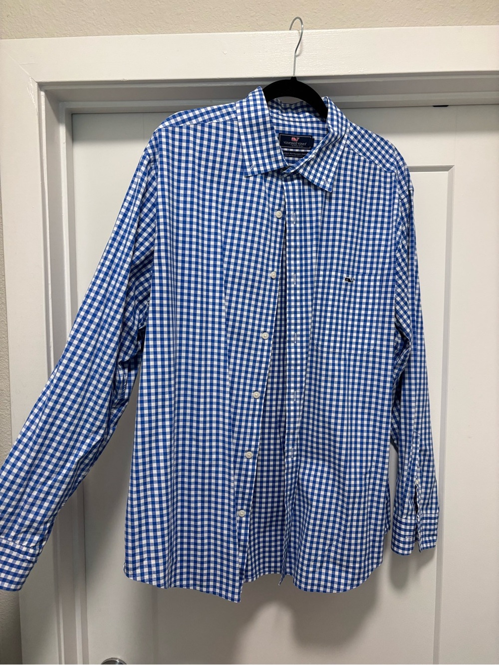 Vineyard Vines Blue and White Gingham Button-Down Shirt